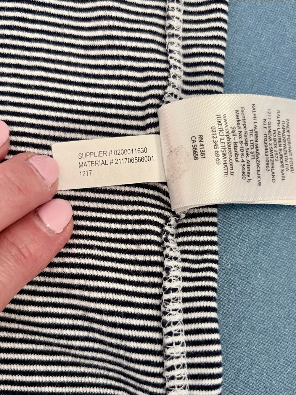 Polo Ralph Lauren Striped Baby Tee | Y2K Aesthetic Fitted Short Sleeve - Size M - Picture 10 of 10